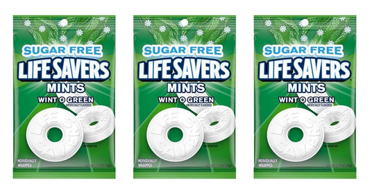 Life Savers Wint-O-Green Sugar-Free Mints 2.75oz Bags — 3-Pack
