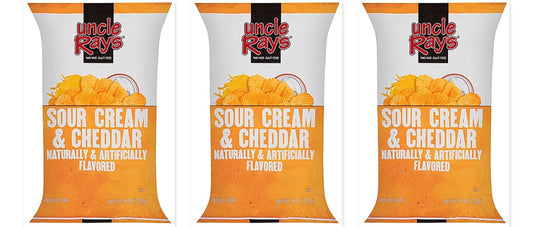 Uncle Ray's Cheddar Sour Cream Chips 8oz 3-Pack — three single bags