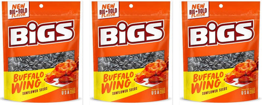 BIGS Sunflower Seeds Red Hot Buffalo Wing 5.35oz 3-Pack — three single bags