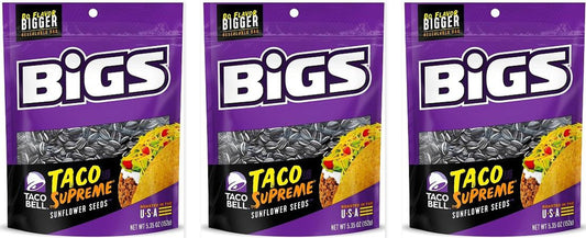 BIGS Sunflower Seeds Taco Bell 5.35oz 3-Pack — three single bags
