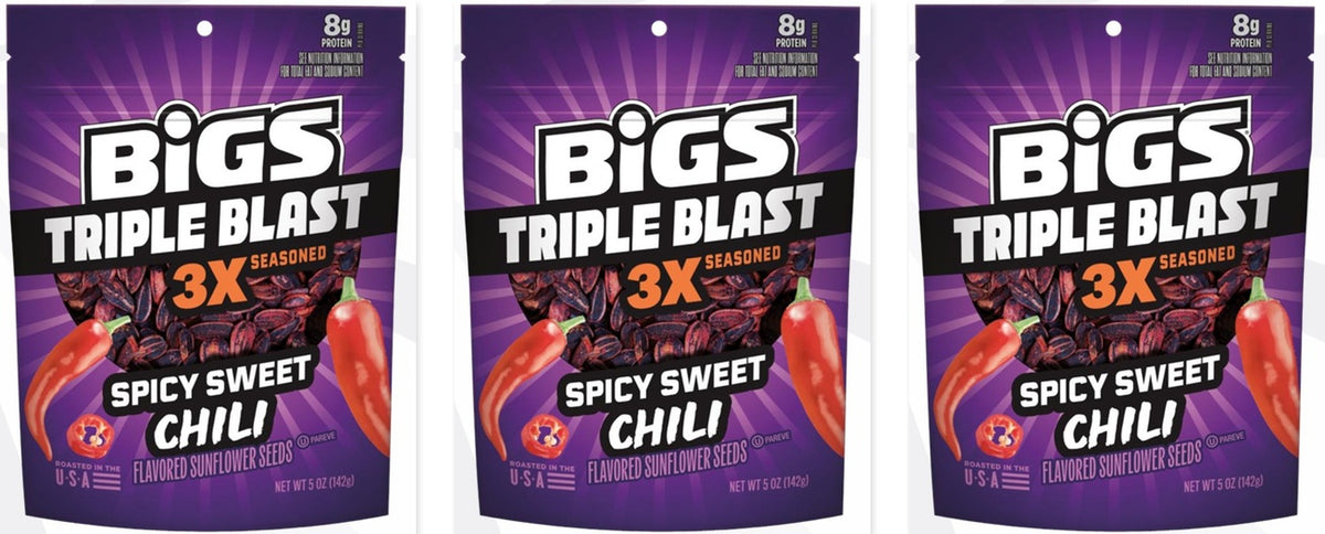 BIGS Seeds Triple Blast Spicy Sweet Chili 5oz 3-Pack — three single packs