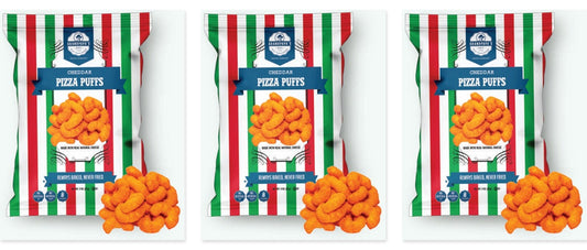 Grandpapa's Pizza Cheddar Puffs 3oz 3-Pack — three single bags