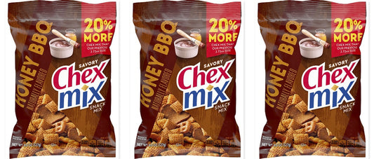 Chex Mix Honey BBQ Snack Mix 4.5oz 3-Pack — three single packs