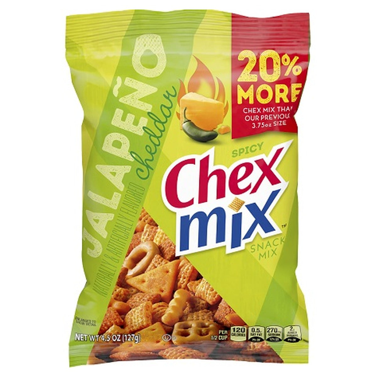 Chex Mix Jalapeno Cheddar Snack Mix 4.5oz bag — full pack