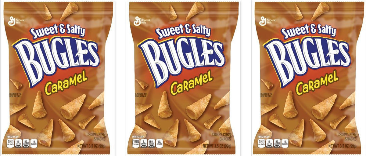 Bugles Caramel 3.5oz 3-Pack — three single packs
