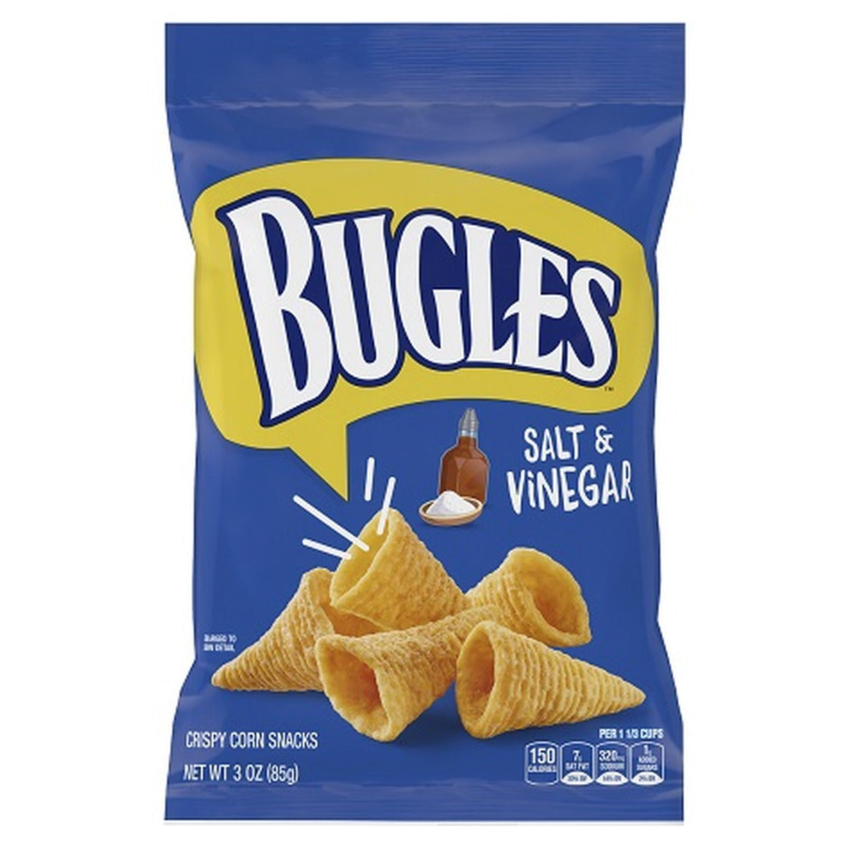 Bugles Salt & Vinegar 3oz bag — full pack