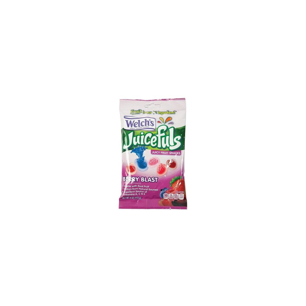 Welch's Juicefuls Berry Blast Fruit Snacks 4oz pack — full package