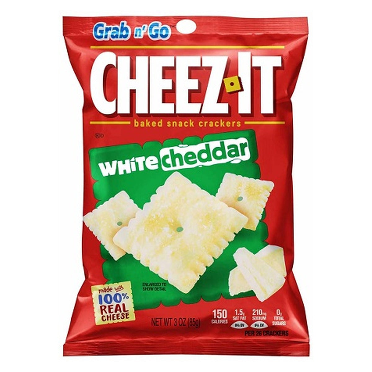 Cheez-It White Cheddar Baked Snack Crackers 3oz 6ct pack — full package