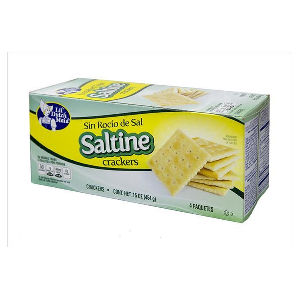 Lil' Dutch Maid Unsalted Saltines 16oz 12ct pack — full package