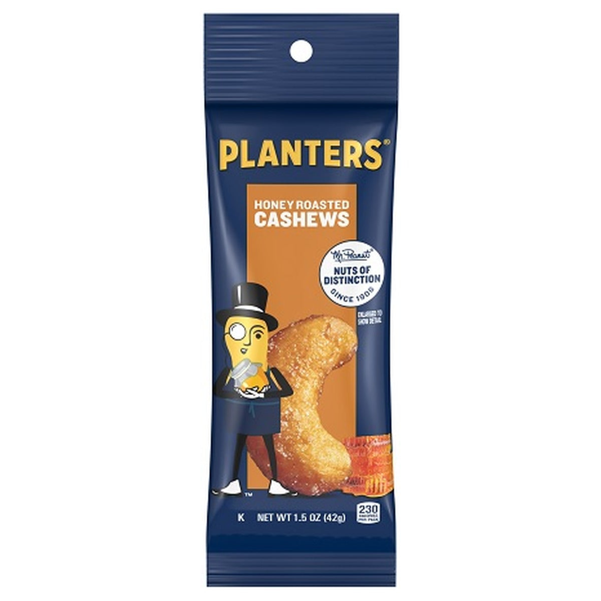 Planters Cashew Honey Roasted Tube 1.5oz 18ct pack — full package