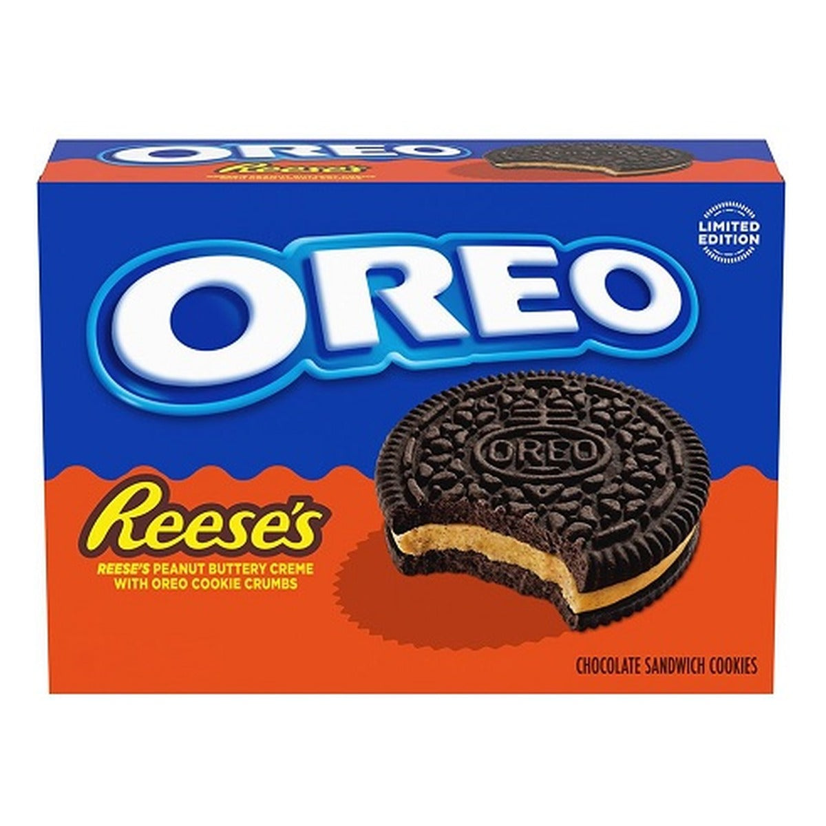 Oreo Limited Edition Reese's Peanut Butter King Size 2.04oz 12ct pack — full package