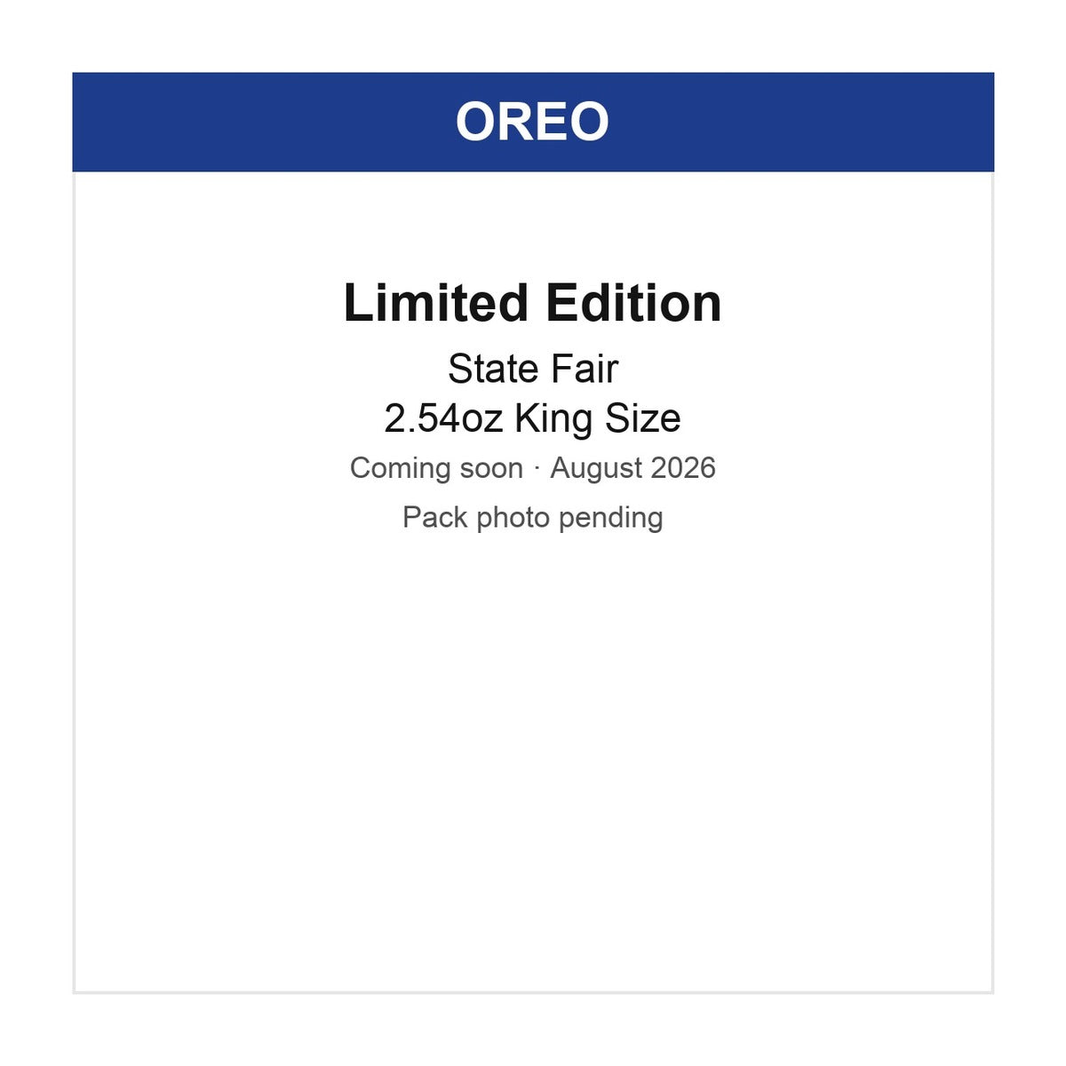 Oreo Limited Edition State Fair King Size 2.54oz 12ct pack — full package