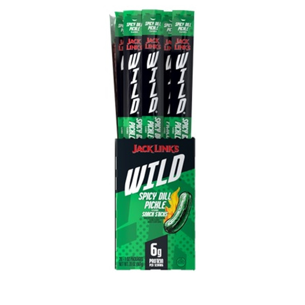 Jack Link's Wild 1oz Stick Spicy Dill Pickle pack — full package