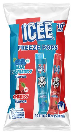 ICEE Freeze Pops Blue Raspberry & Cherry 10ct Bags — single bag