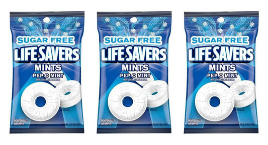 Life Savers Pep-O-Mint Sugar-Free Mints 2.75oz Bags — 3-Pack