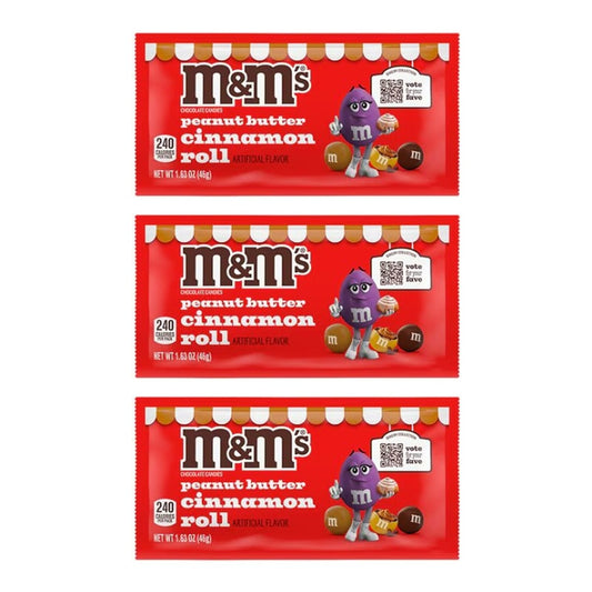 M&M's Peanut Butter Cinnamon Roll Limited Edition 1.63oz — 3-Pack