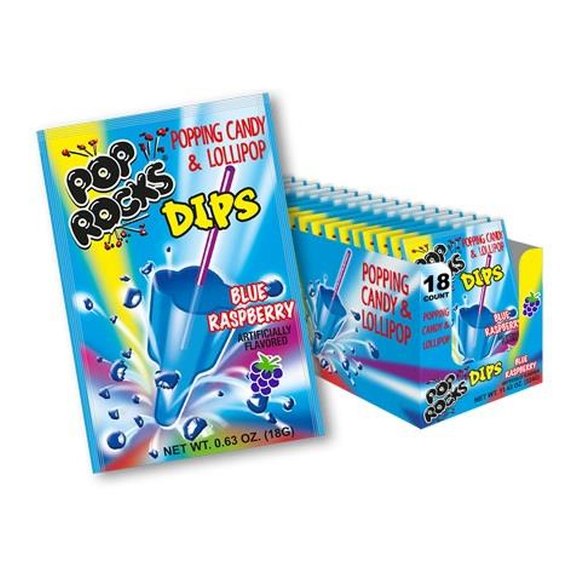 Pop Rocks Dips Blue Raspberry 0.63oz — full package