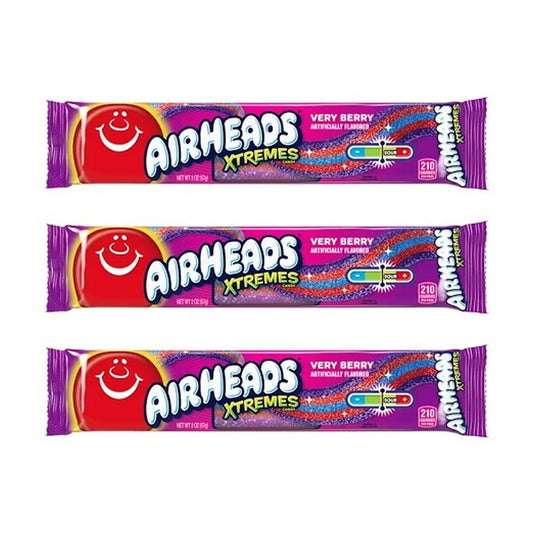 Airheads Extremes Belts Very Berry 2oz — 3-Pack