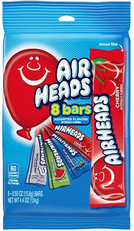 Airheads Assorted 8 Bars Peg Bags 4.4oz — pack