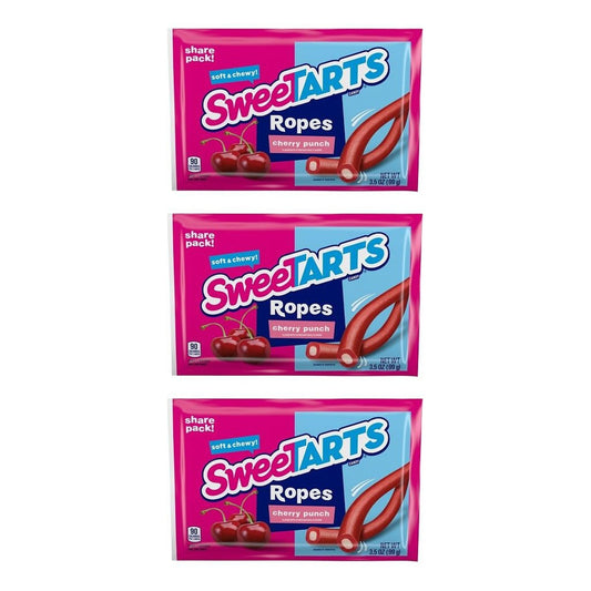 SweeTARTS Ropes Cherry Punch King 3.5oz — 3-Pack