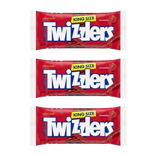 Twizzlers Strawberry Twists King Size 5oz — 3-Pack