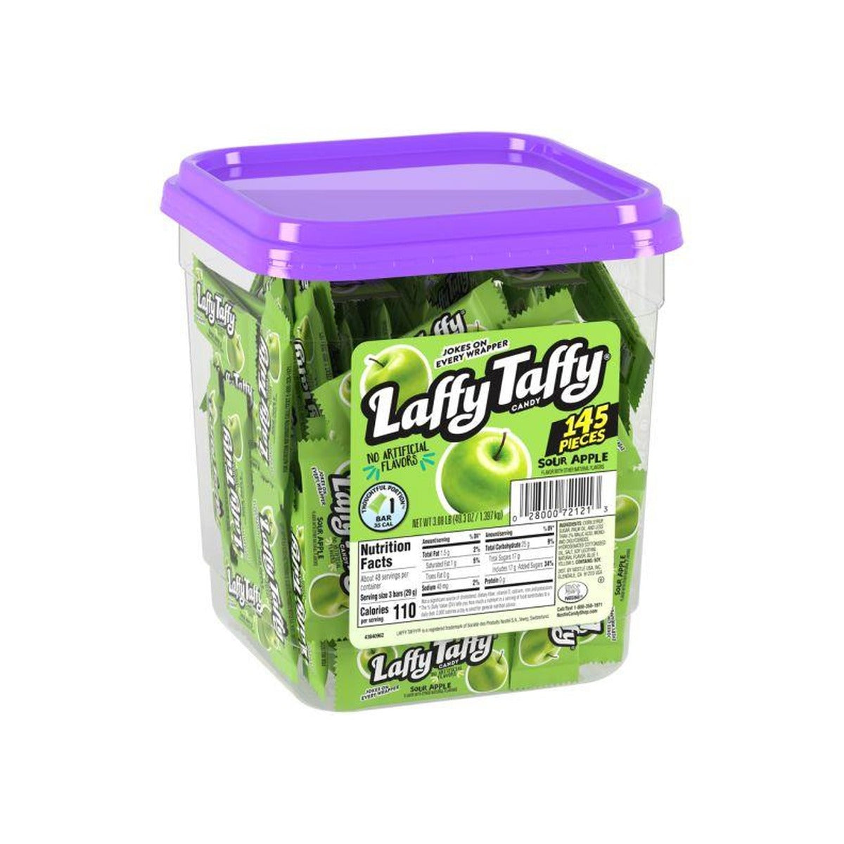 Laffy Taffy Sour Apple Mini Bars 145ct Jar — full package