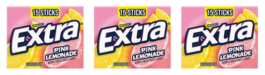 Extra Pink Lemonade Sugar-Free Gum Party Packs 15-Stick — 3-Pack