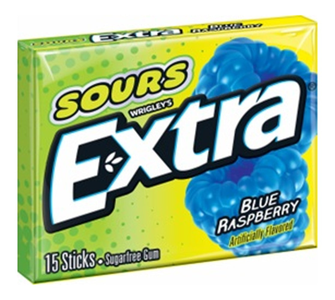 Extra Sour Blue Raspberry Sugar-Free Gum Party Packs 15-Stick — pack