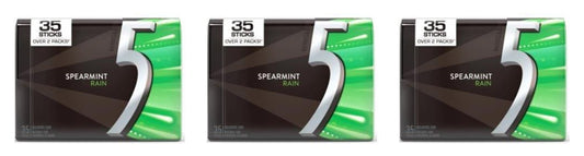 5 Gum Spearmint Rain Sugar-Free 35-Stick Packs — 3-Pack