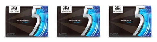 5 Gum Peppermint Cobalt Sugar-Free 35-Stick Packs — 3-Pack