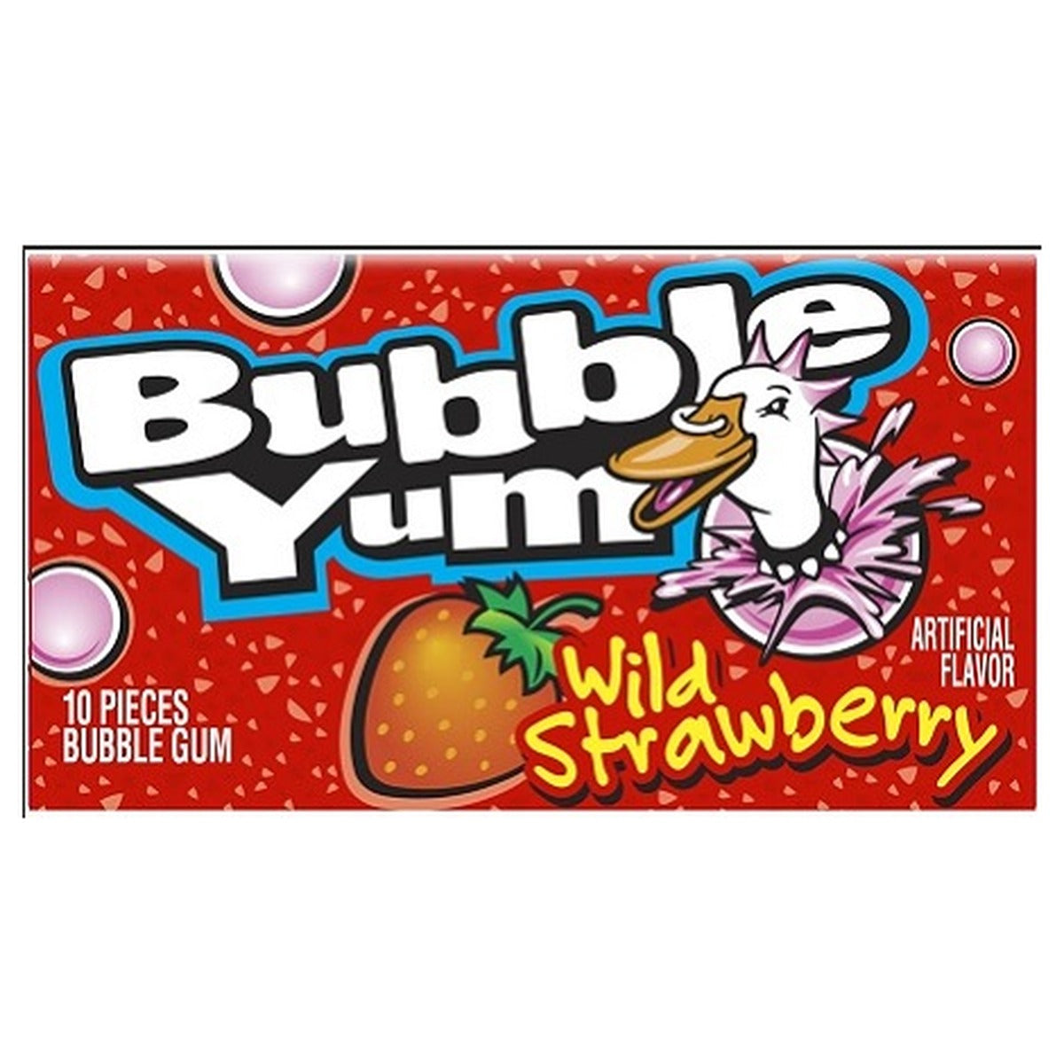 Bubble Yum Wild Strawberry 10pc Gum 12ct Packs — Box of 12