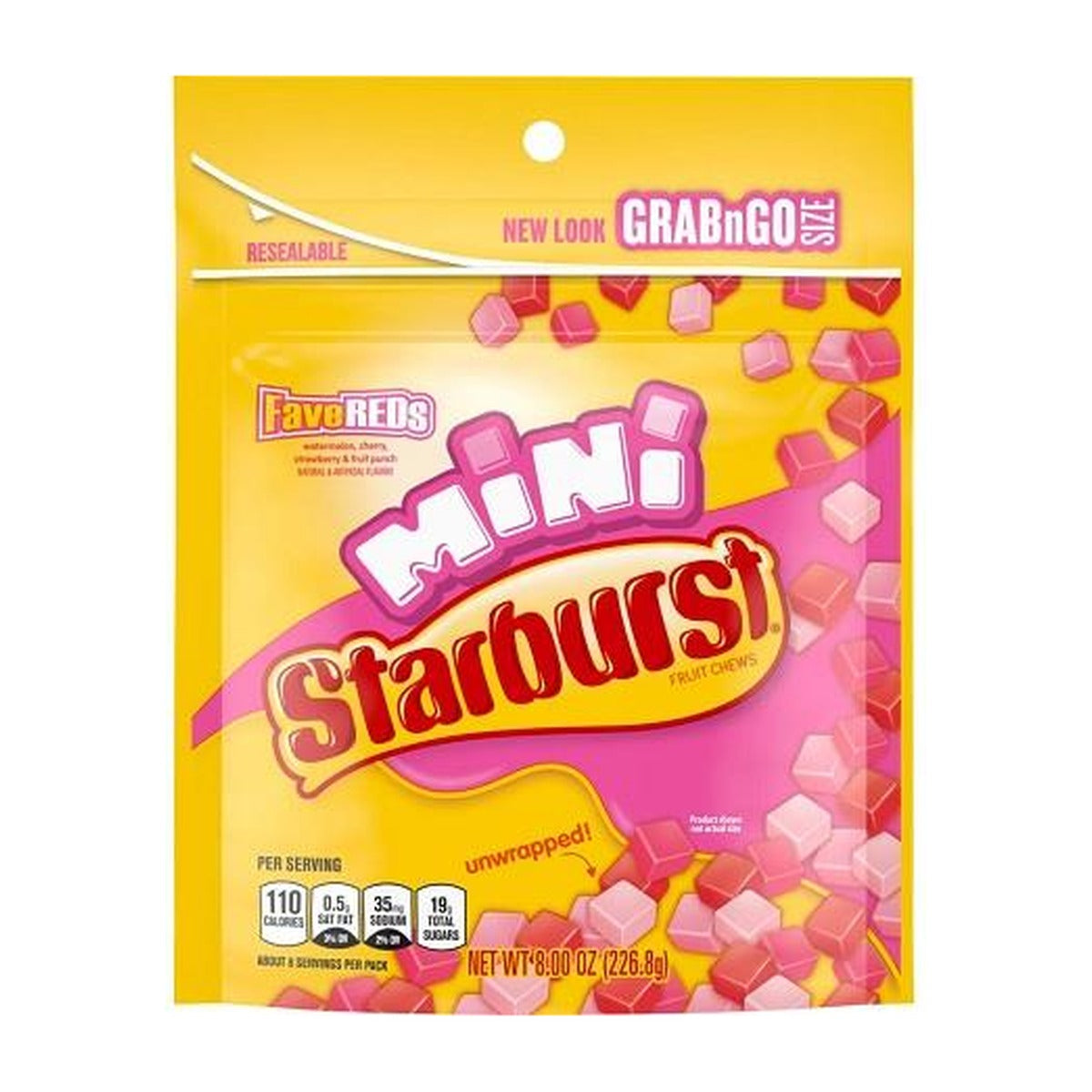Starburst Mini Fave Reds 8oz Pouch pack — full package