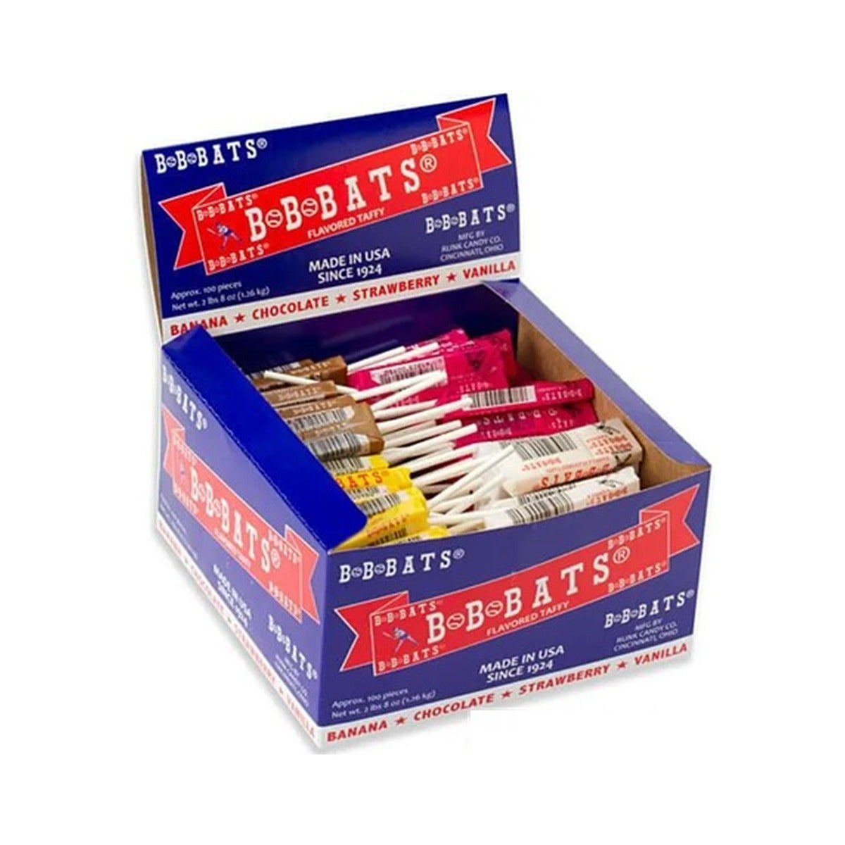 B-B Bats Taffy Pops Assorted 80ct — full package