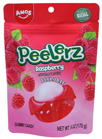 Peelerz Gummy Raspberry 6oz Peg Bags — Case of 12 — Capital pack shot