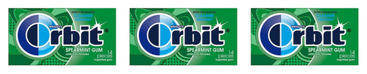 Orbit Spearmint Sugar-Free Gum 14pc Packs — 3-Pack