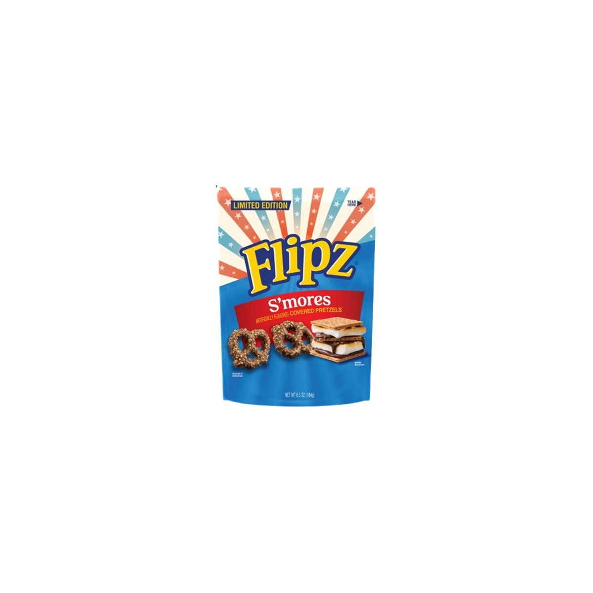 Flipz Limited Edition S'mores Covered Pretzels 6.5oz pack — full package
