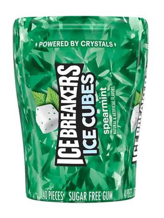 Ice Breakers Ice Cubes Spearmint Sugar-Free Gum 3.24oz Bottles (4-Count Box) — pack