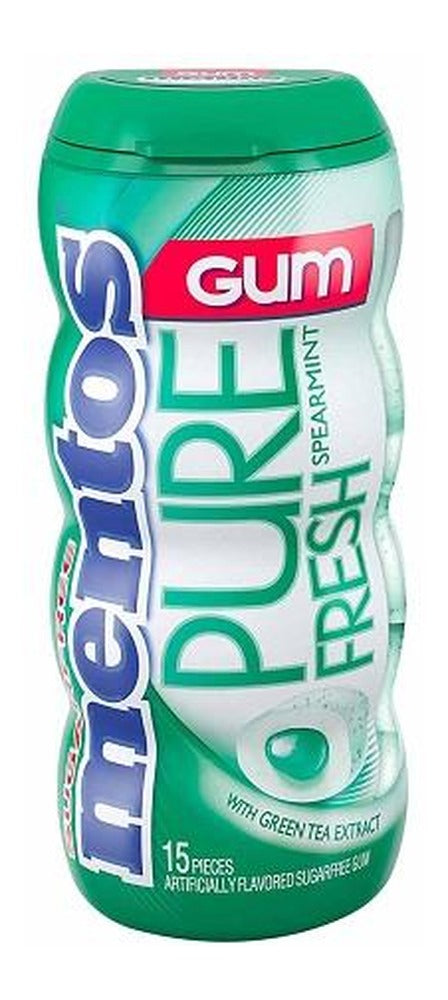 Mentos Pure Fresh Spearmint Sugar-Free Gum 15pc Bottles (1.06oz) — pack