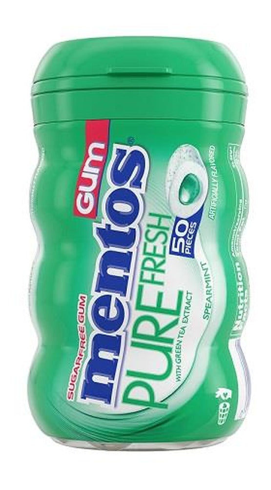 Mentos Pure Fresh Spearmint Sugar-Free Gum 3.53oz Bottles (50 Pieces) — pack