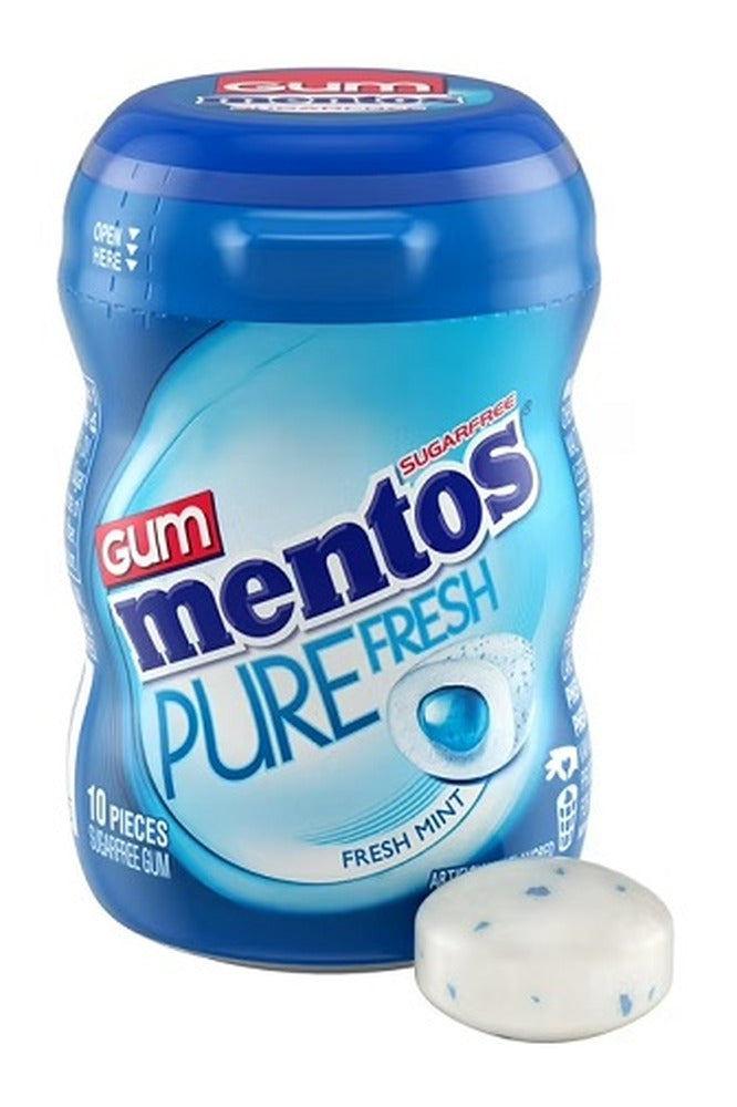 Mentos Pure Fresh Fresh Mint Sugar-Free Gum 10pc Mini Bottles (0.7oz) — pack