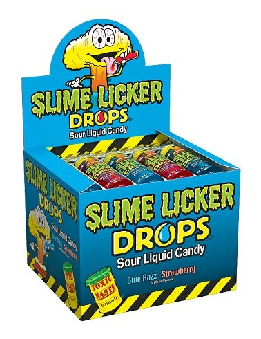 Toxic Waste Slime Licker Drops Blue Razz Strawberry 0.8oz — Box of 30