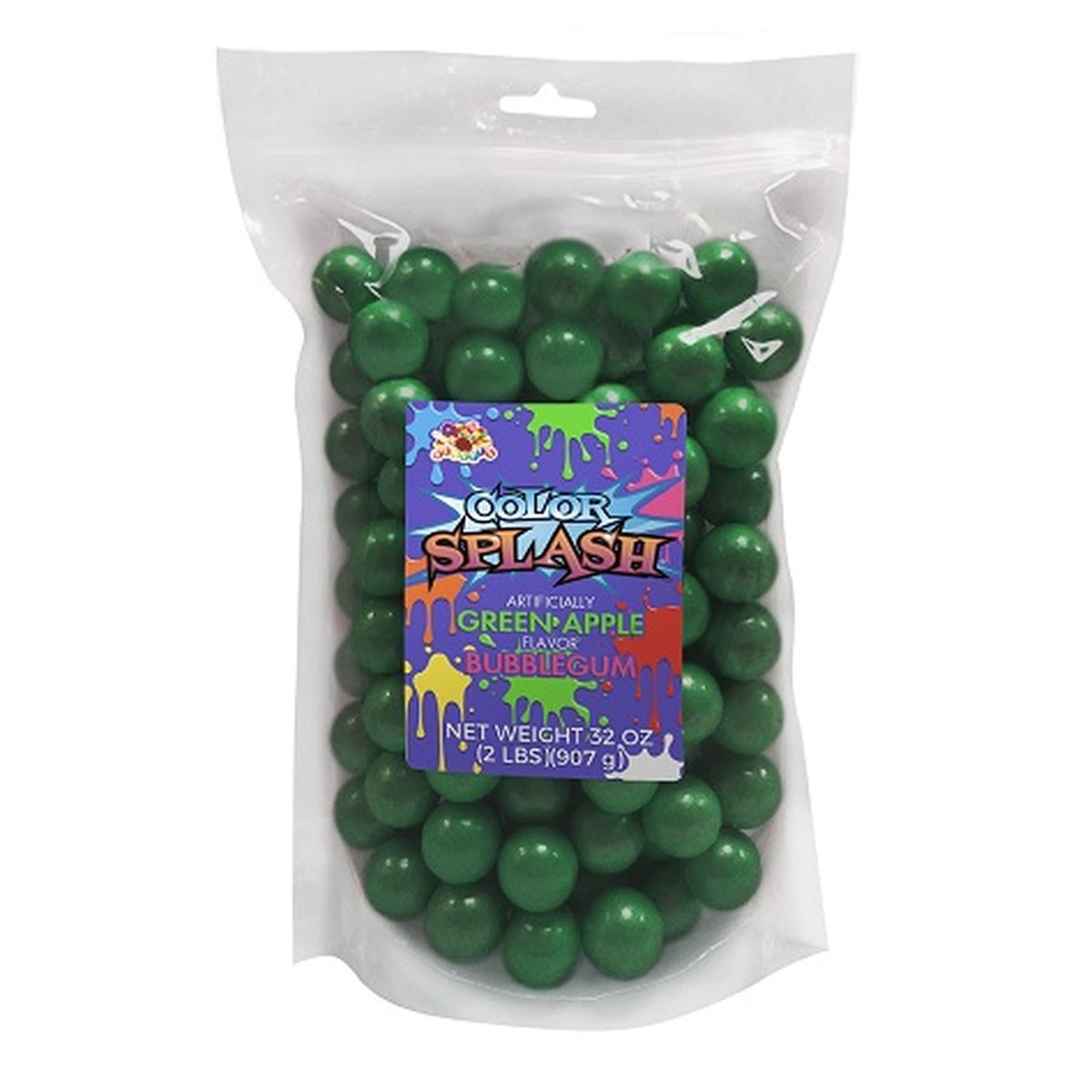 Color Splash Gumballs 1" Green Apple 2lb — full package