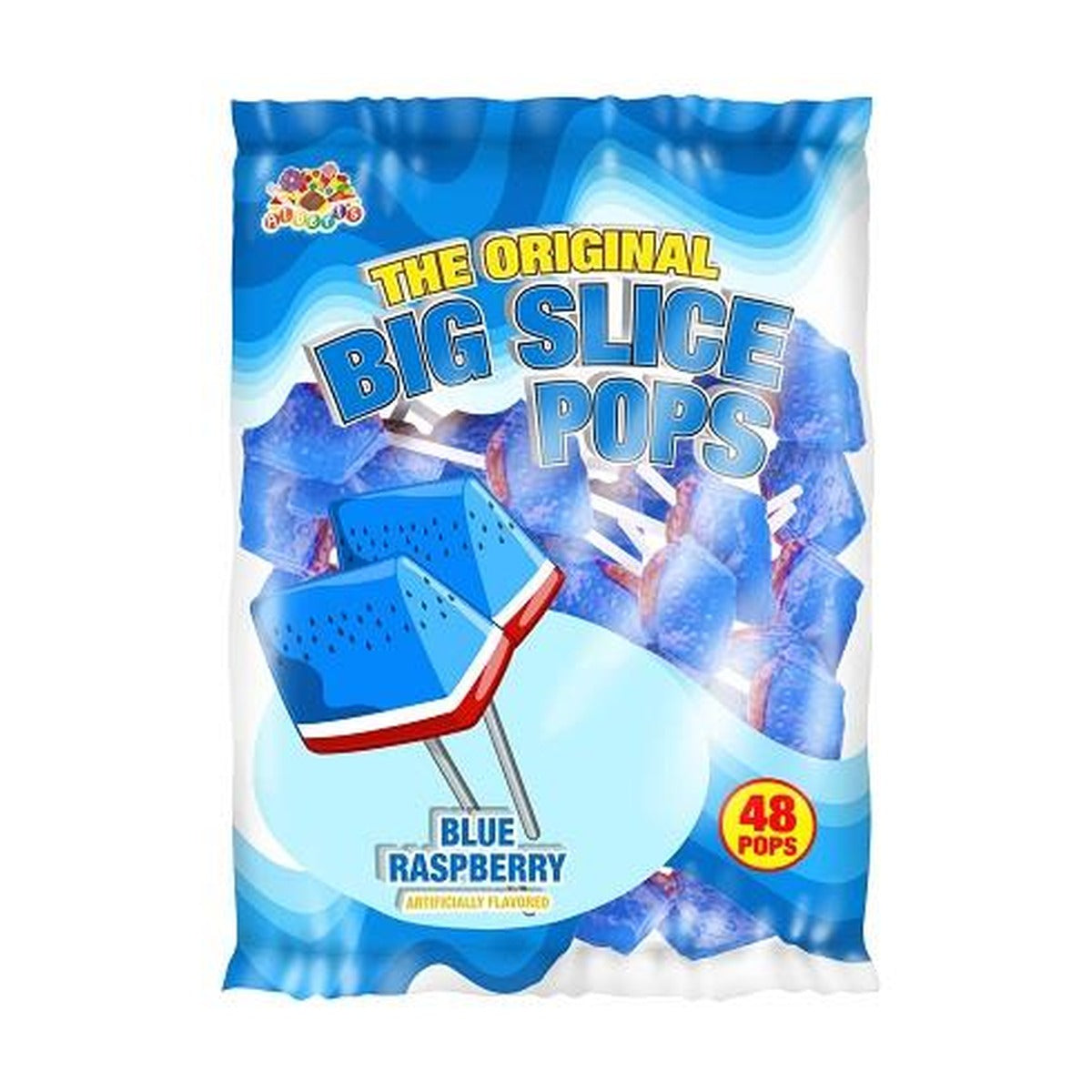 Albert's Big Slice Pops Blue Raspberry 48ct Bag — full package