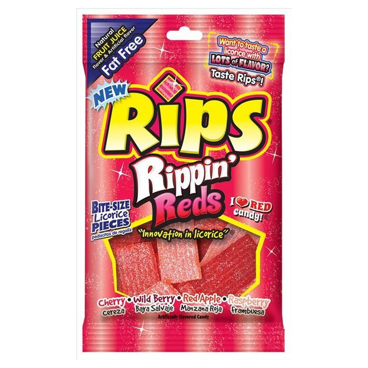 Rips Bites Rippin Reds 4oz Peg Bag pack — full package