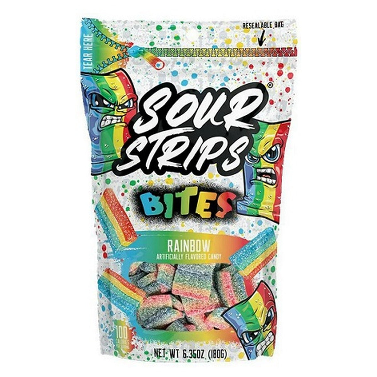 Sour Strips Bites Rainbow 6.35oz Peg Bag pack — full package