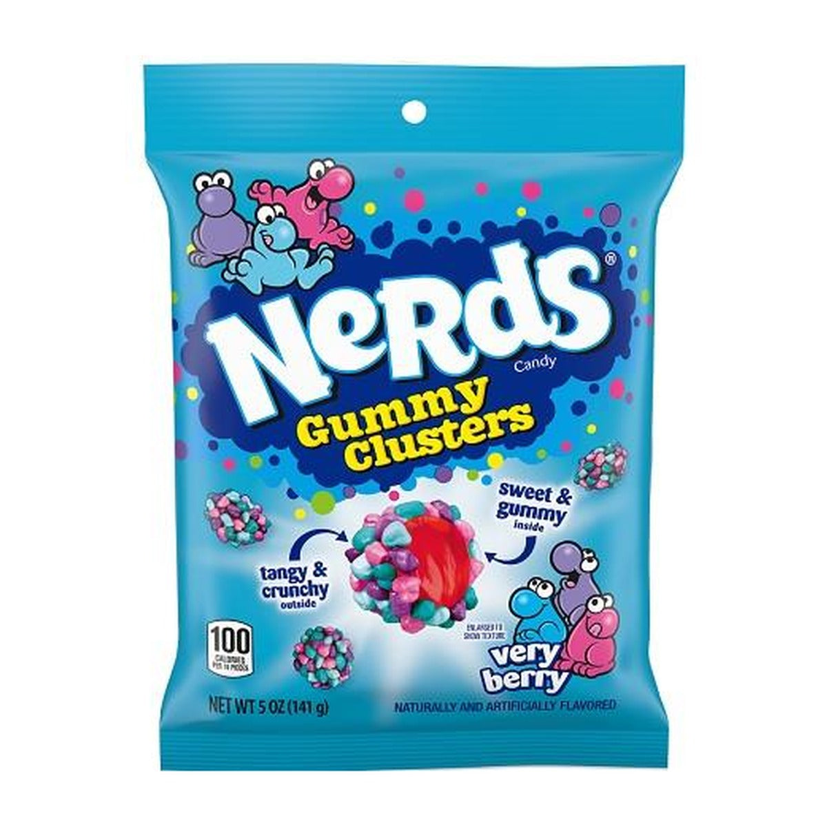 Nerds Gummy Clusters Very Berry 5oz Peg Bag pack — full package