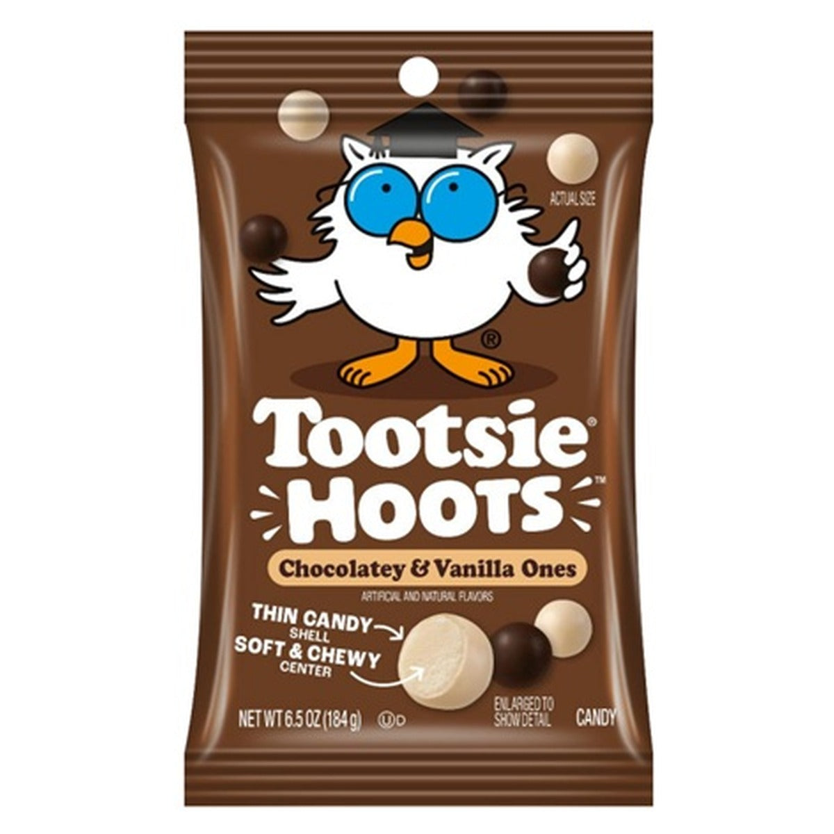 Tootsie Hoots Chocolatey and Vanilla 6.5oz Peg Bag pack — full package