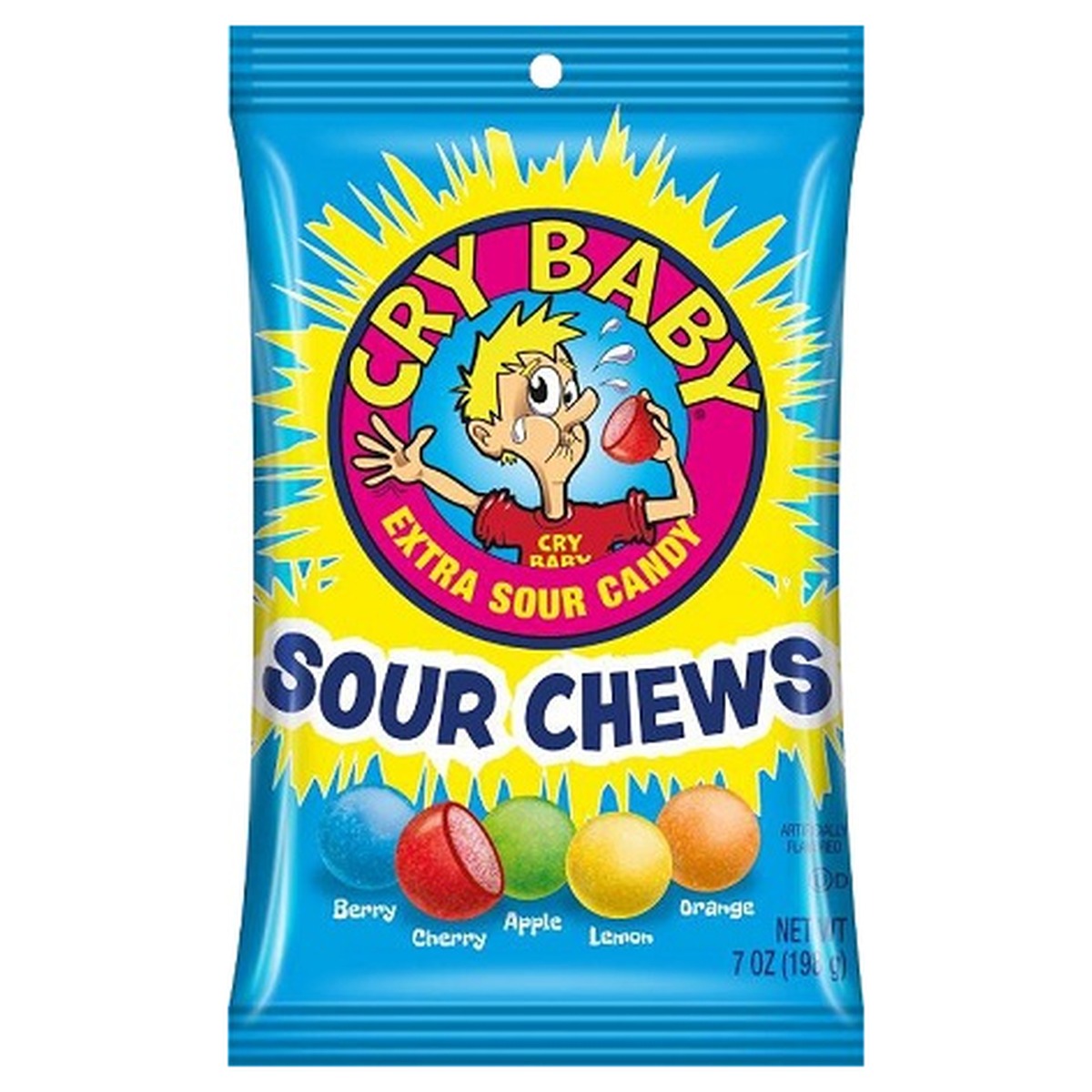 Cry Baby Sour Chews Peg Bag 7oz pack — full package
