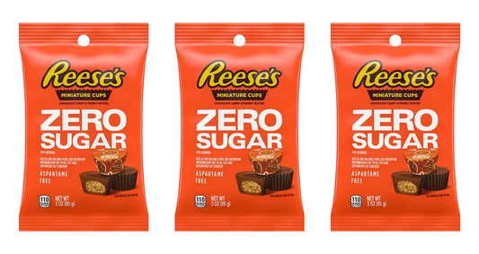 Reese's Zero Sugar Miniatures Peanut Butter Cups 3oz Bags — 3-Pack