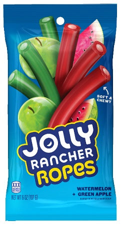 Jolly Rancher Ropes Watermelon & Green Apple 6oz Peg Bags — pack